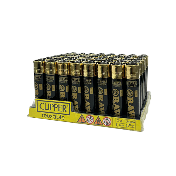 48 Clipper RAW Printed Refillable Lighters