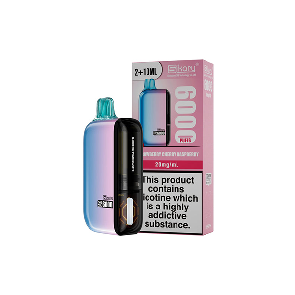 20mg Sikary S6000 Disposable Pod Vape Kit 6000 Puffs (Buy 2 Get 1 Free)