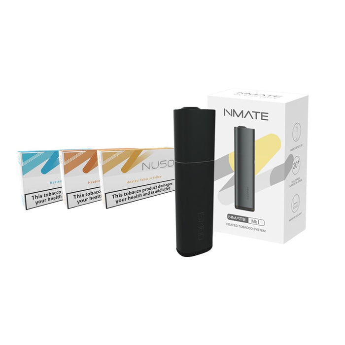 NUSO Heated Tobacco Sticks Starter Kit Bundles Strength 5 - 10 Packs (Free Nmate Device)