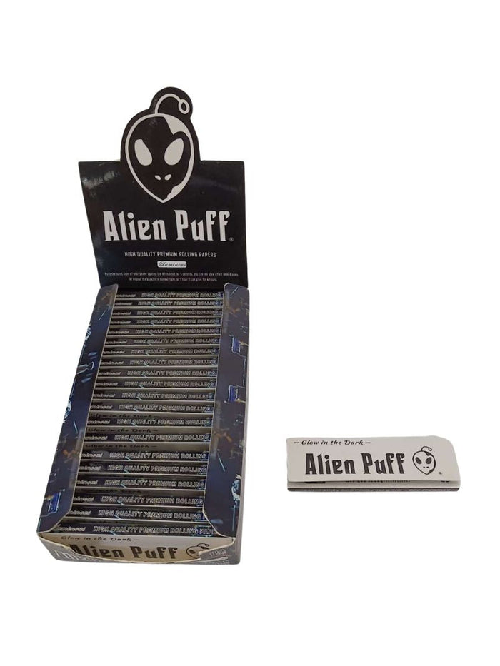 Alien Puff 1.25 Size Luminous Glow in The Dark Rolling Papers 24 Booklets (HP2110)