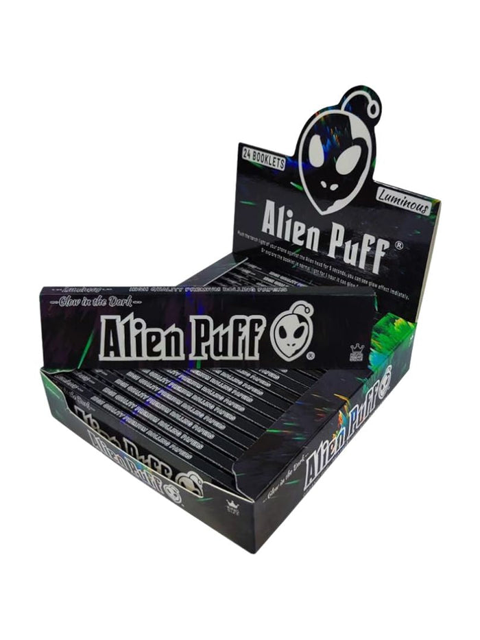 Alien Puff Kingsize Luminous Glow in The Dark Rolling Papers 24 Booklets (HP2111)