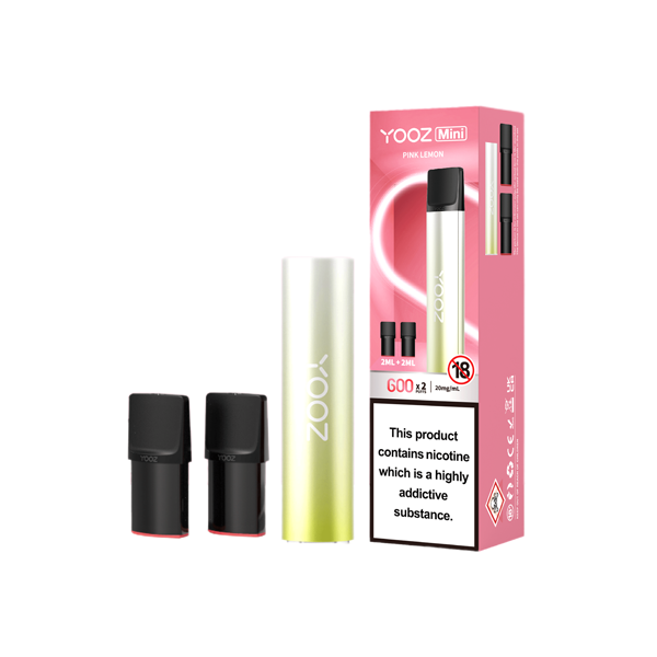 20mg Yooz Mini Rechargeable Device & Vape Pods x2 600 Puffs (BUY 5 GET 1 FREE)