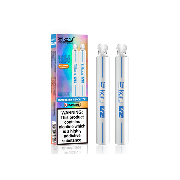 20mg Sikary S600 Twin Pack Disposable Vapes 1200 Puffs