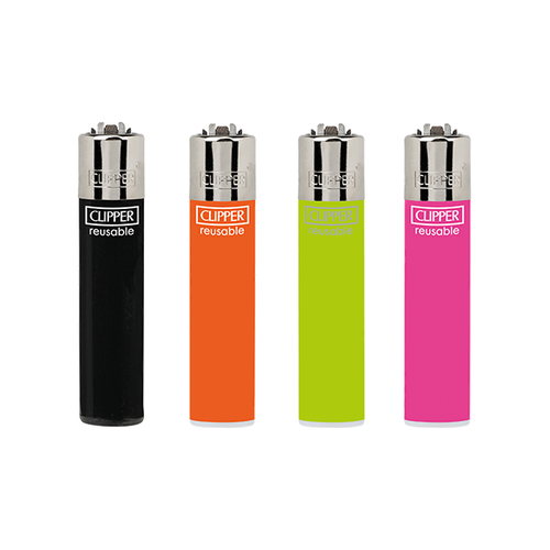 40 Clipper D40 CP11 Classic Flint Assorted Solid Colour Lighters - CL1C006UKH