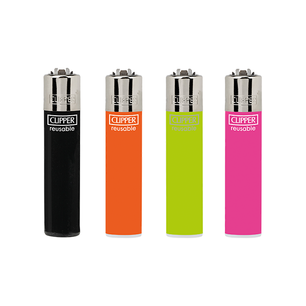 40 Clipper D40 CP11 Classic Flint Assorted Solid Colour Lighters - CL1C006UKH