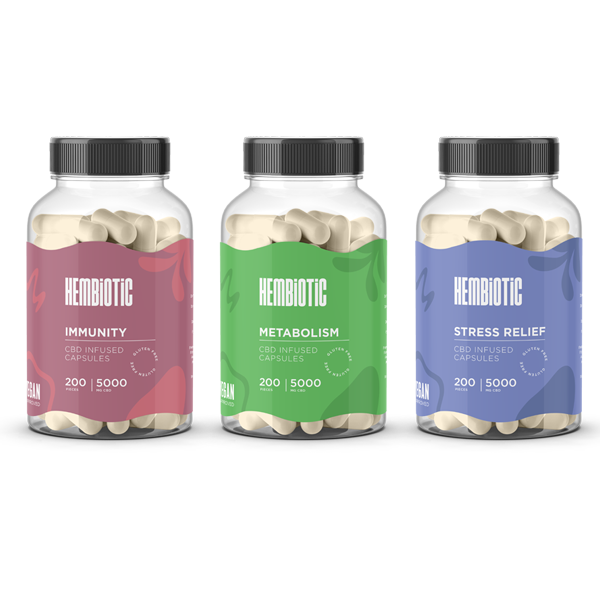 Hembiotic 5000mg Bulk CBD Capsules - 200 Caps