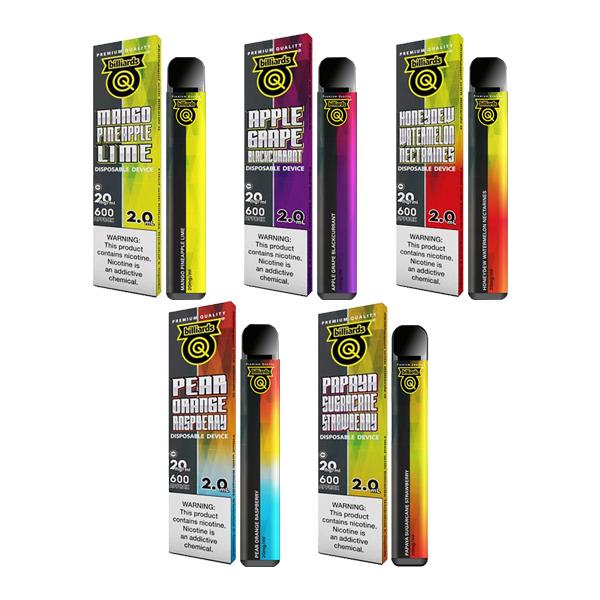 20mg Billiards Q Tricks Shot Disposable Vape Device 600 Puffs