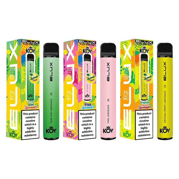 20mg Elux KOV Bar Lemonade Series Disposable Vape Device 600 Puffs