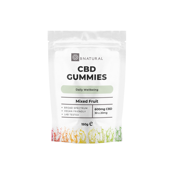 Bnatural 600mg Broad Spectrum CBD Mixed Fruit Gummies - 30 Pieces