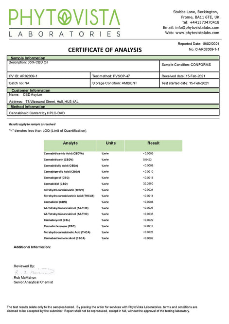 CBD Asylum 35% 3500mg CBD Oil 10ml