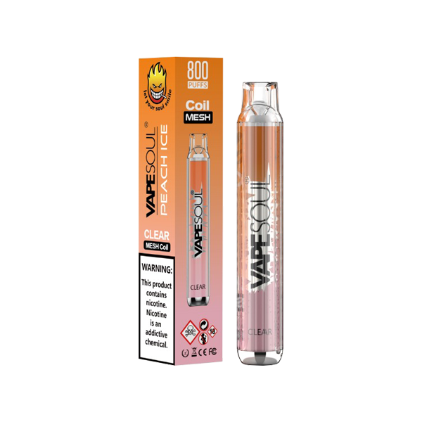 20mg VapeSoul Clear Disposable Vape Device 800 Puffs