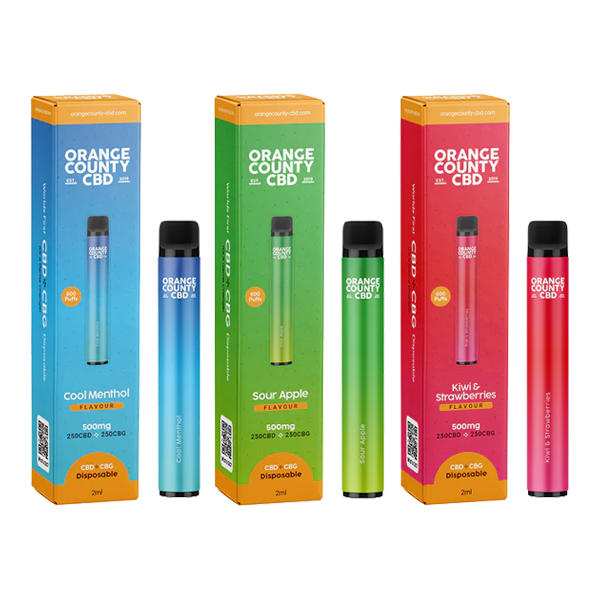 Orange County CBD 500mg CBD & CBG Disposable Vape Device 600 Puffs