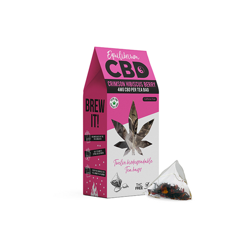 Equilibrium CBD Full Spectrum Crimson Hibiscus Berry Tea Bags Box of 12