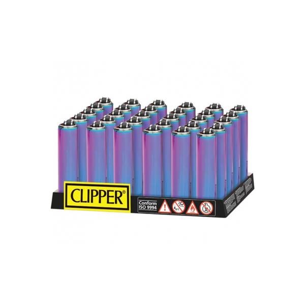 40 Clipper Micro Metal Cover Metallic Mixed Icy Lighters