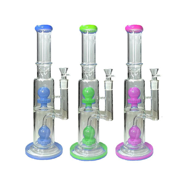 14" Mixed Colour Glass Percolator Bong - GB-004