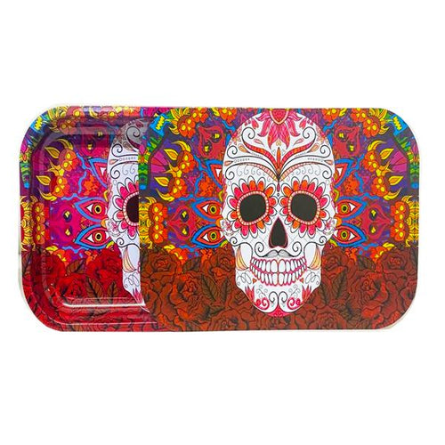 Large Mixed Design Magnetic Metal Rolling Trays with Lid