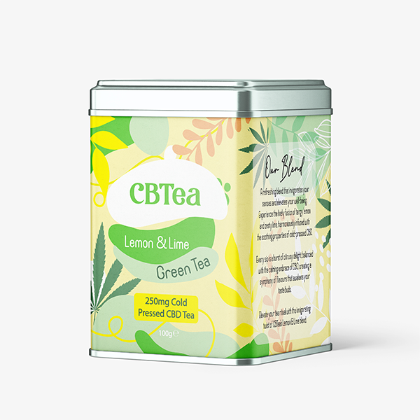 CBTea 250mg Cold Pressed Full Spectrum CBD Lemon & Lime Green Tea - 100g